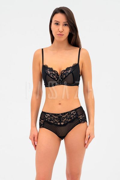 Труси-сліпи жіночі Effetto Lingerie KRISTINA 020 435 08 46/XXL чорні з піоном 158759 фото