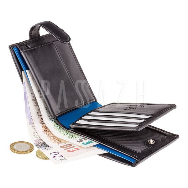 Гаманець чоловічий Visconti PM102 Leonardo із RFID Black Blue (PM102 BLK/BLUE) PM102 BLK/BLUE фото