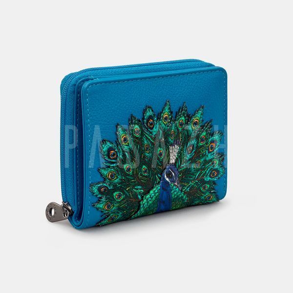 Женский кожаный кошелек Yoshi Y1261 Peacock Plume Petrol Blue (Y1261 PCK 48) Y1261 PCK 48 фото