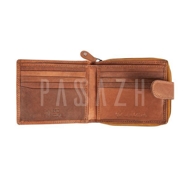 Кошелек кожаный мужской Ridgeback JBNC43MN Tan Рыжий (JBNC43 TAN) JBNC43 TAN фото