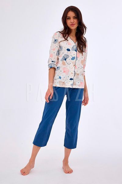 Женская пижама Cornette 394 Tess 842-394 B24 3-5XL 3XL бежево-синяя 160658 фото