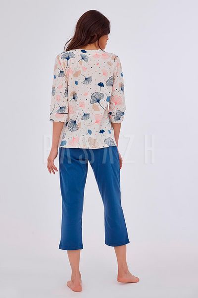 Женская пижама Cornette 394 Tess 842-394 B24 3-5XL 3XL бежево-синяя 160658 фото