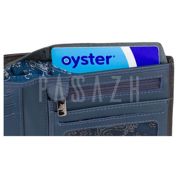 Гаманець чоловічий Visconti VSL33 TAP-N-GO c RFID Black-Steel Blue (VSL33 BK/ST BL) VSL33 BK/ST BL фото