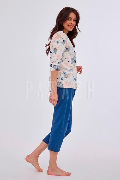 Женская пижама Cornette 394 Tess 842-394 B24 3-5XL 4XL бежево-синяя 160658 фото