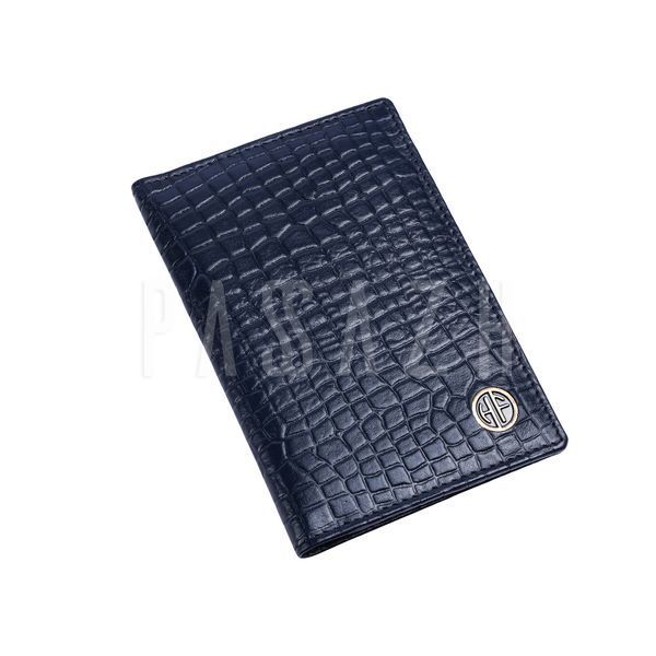 Кожаная обложка для паспорта Hammonds Flycatcher PH602 Croc Blue Синий (PH602 CROC PLN BU) PH602 CROC PLN BU фото