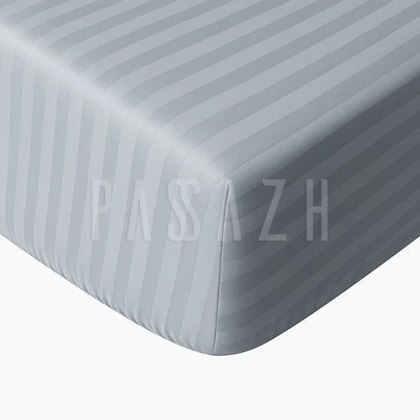 Простирадло натяжне Boston Сатин Soft Grey Stripe 80x190 см (BSSG819) BSSG22 фото