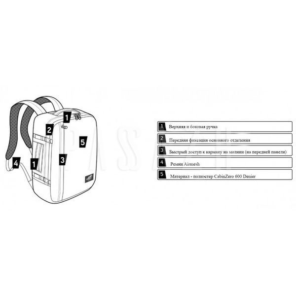 Сумка-рюкзак унисекс 28 л CabinZero Military 28L/Desert Sand Бежевий (Cz19-1402) Cz19-1402 фото