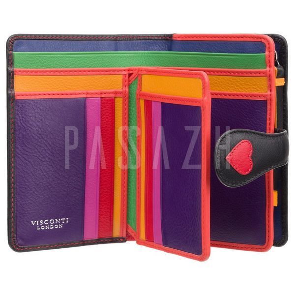 Гаманець жіночий Visconti LV4 Crush RFID Black-Multi Love (LV4 BK MULTI) LV4 BK MULTI фото