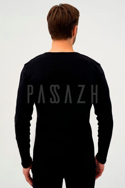 Футболка мужская Cornette 214 RIBBED THERMO L чёрная 156633 фото