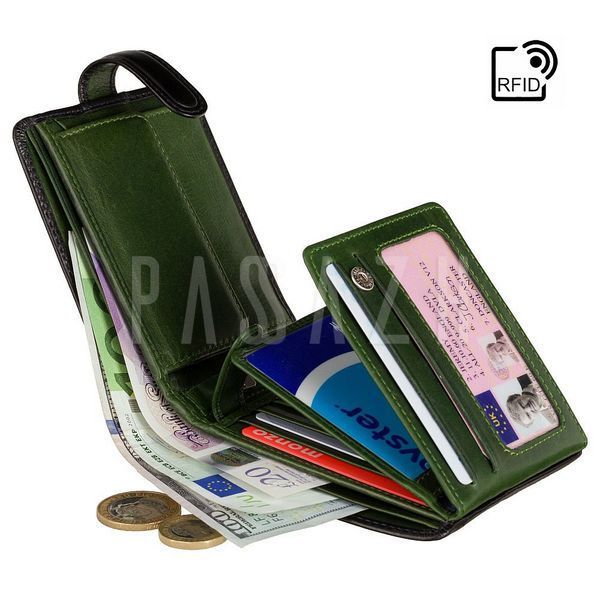 Гаманець чоловічий Visconti TR35 Atlantis c RFID Black Green (TR35 BLK/GRN) TR35 BLK/GRN фото