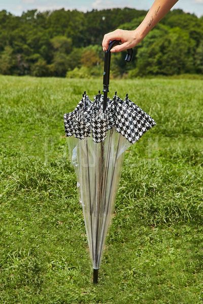 Зонт-трость женский Fulton L042 Birdcage-2 Houndstooth Borde Гусиная лапка (L042-039694) L042-039694 фото