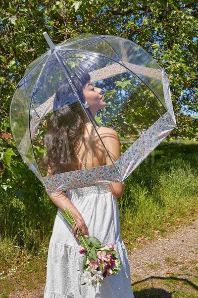 Зонт-трость женский Fulton L042 Birdcage-2 Wedding Floral Border Цветочная кайма (L042-039700) L042-039700 фото