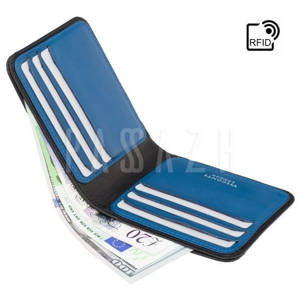 Кошелек мужской Visconti VSL35 Trim c RFID Black-Cobalt (VSL35 BK/CB) VSL35 BK/CB фото