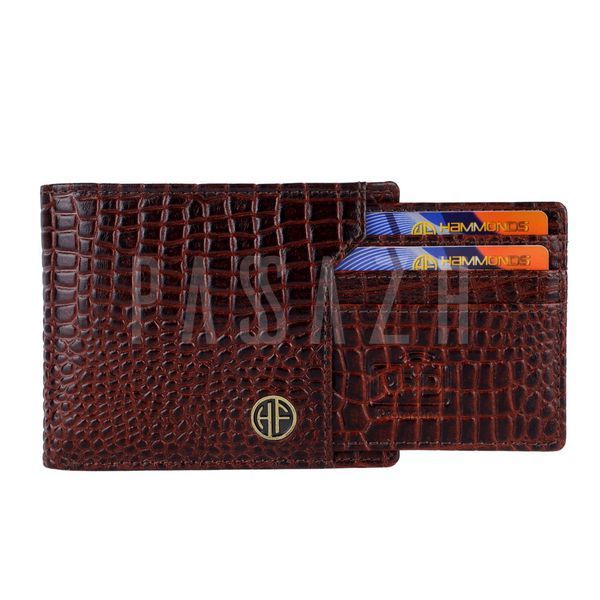 Мужской кожаный кошелек Hammonds Flycatcher HF577 Croc Brown Коричневый (HF577_CROC-PLN_BRN) HF577_CROC-PLN_BRN фото