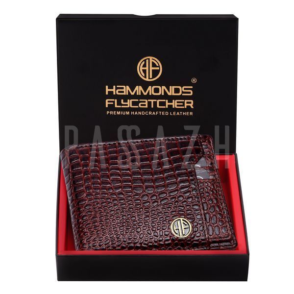 Мужской кожаный кошелек Hammonds Flycatcher HF577 Croc Brown Коричневый (HF577_CROC-PLN_BRN) HF577_CROC-PLN_BRN фото