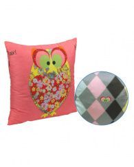 Подушка декоративная силиконовая Руно Owl Red 50х50 розовый (4820041925560)