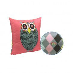Подушка декоративная силиконовая Руно Owl Grey 50х50 розовый (4820041925577)