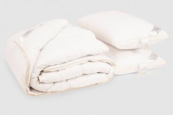 Подарочный комплект Royal Series одеяло и две подушки Iglen отборный серый пух (10GRS + 50701GRS)