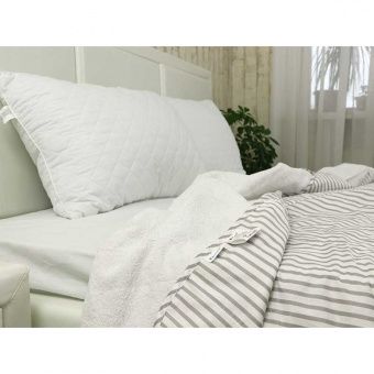 Одеяло хлопковое махровое Руно Grey 200х220 серое (2000009614725)