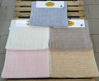 Набор ковриков Zeron Cotton Mat 50х60 и 60х100 пудра (16779)