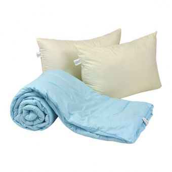 Одеяло и подушка силикон Руно 925.52СЛБ_Голубо-Молочный 200х220/50х70 голубой+молочный (2000009622768)