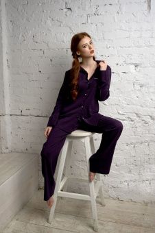 Пижама 407 Effetto фиолетово-черный
