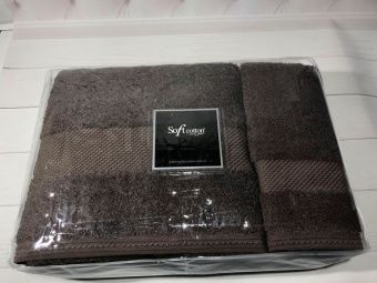 Набор полотенец Soft Cotton Deluxe 30х50 + 50х100 + 75х150 коричневый